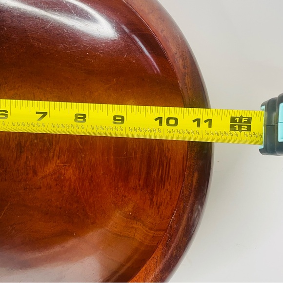 Vintage CaribCraft Solid Mahogany Handmade Haiti MCM Salad Bowl Set - Picture 6 of 10